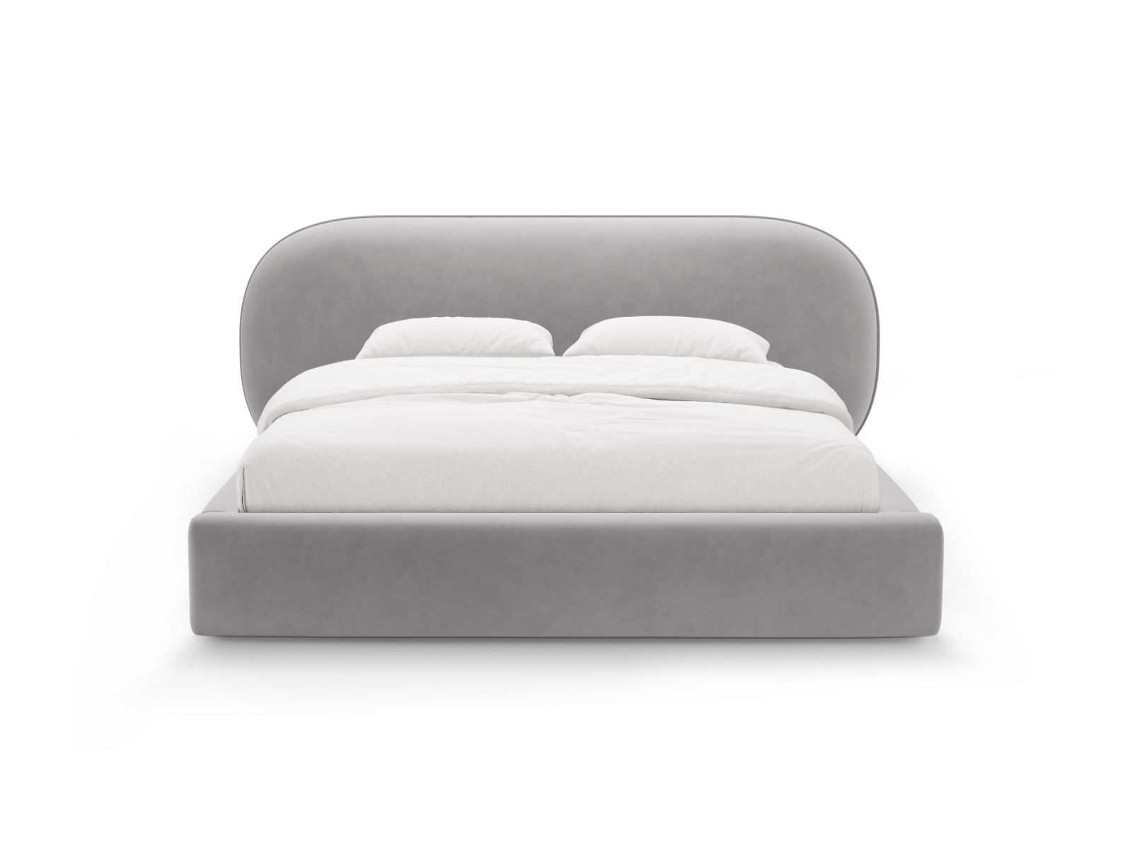 Velvet Storage Bed With Headboard, "Ovalo", 270x234x96