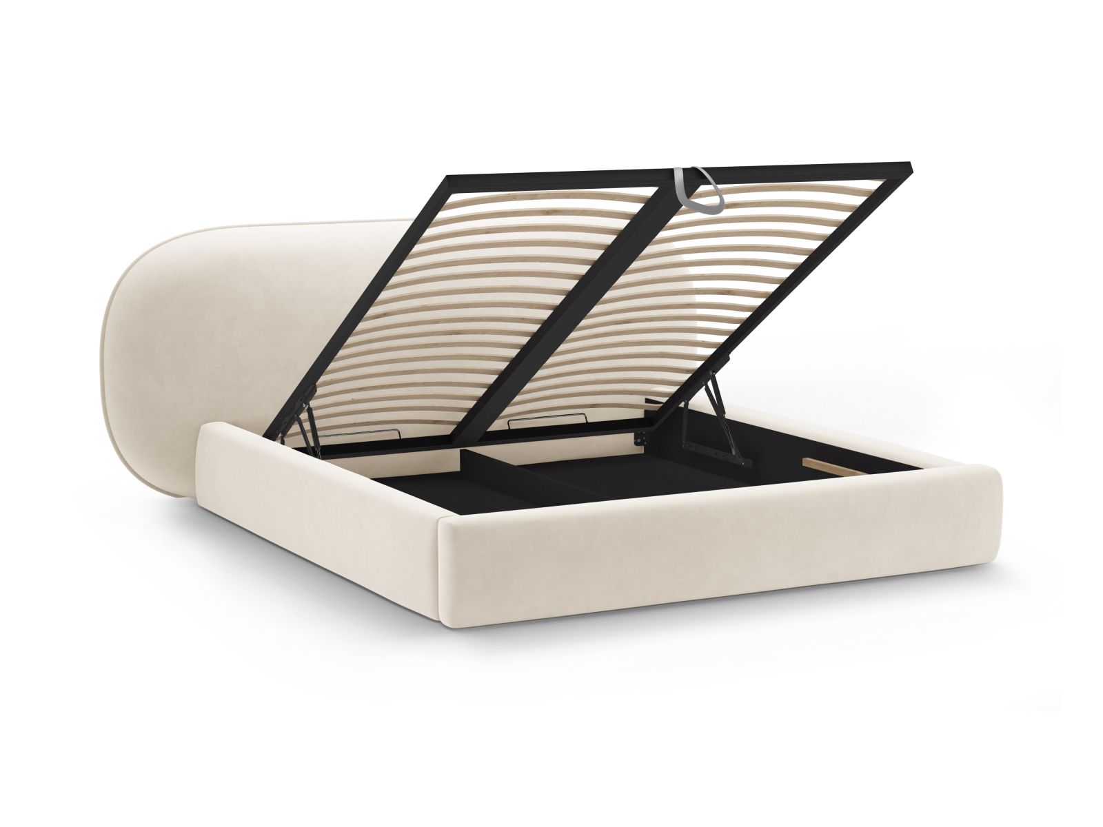 Velvet Storage Bed With Headboard, "Ovalo", 270x234x96