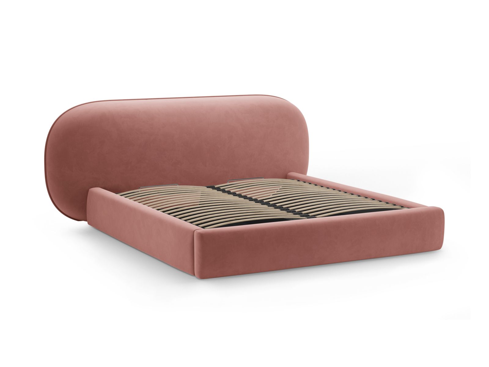 Velvet Storage Bed With Headboard, "Ovalo", 270x234x96
