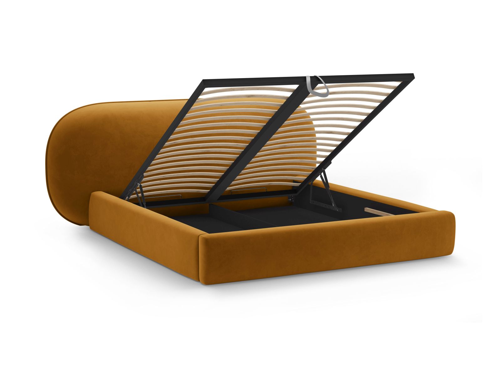 Velvet Storage Bed With Headboard, "Ovalo", 270x234x96