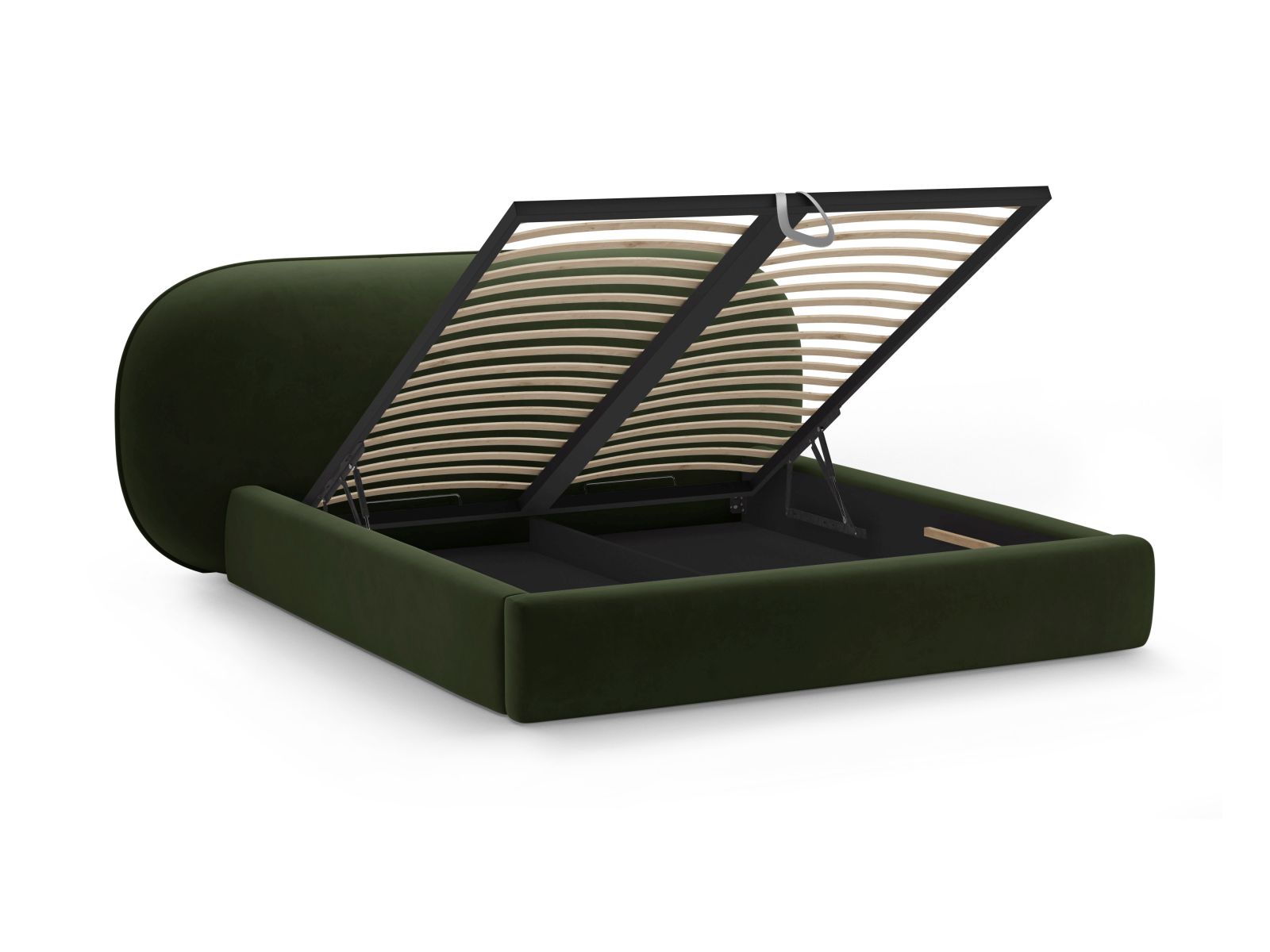 Velvet Storage Bed With Headboard, "Ovalo", 270x234x96