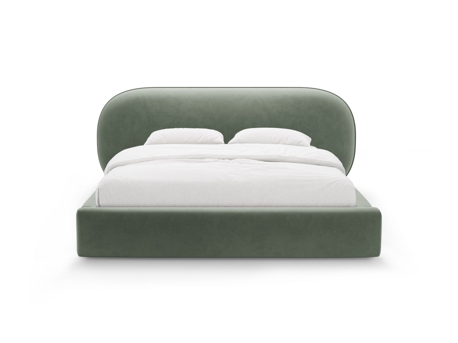 Velvet Storage Bed With Headboard, "Ovalo", 270x234x96