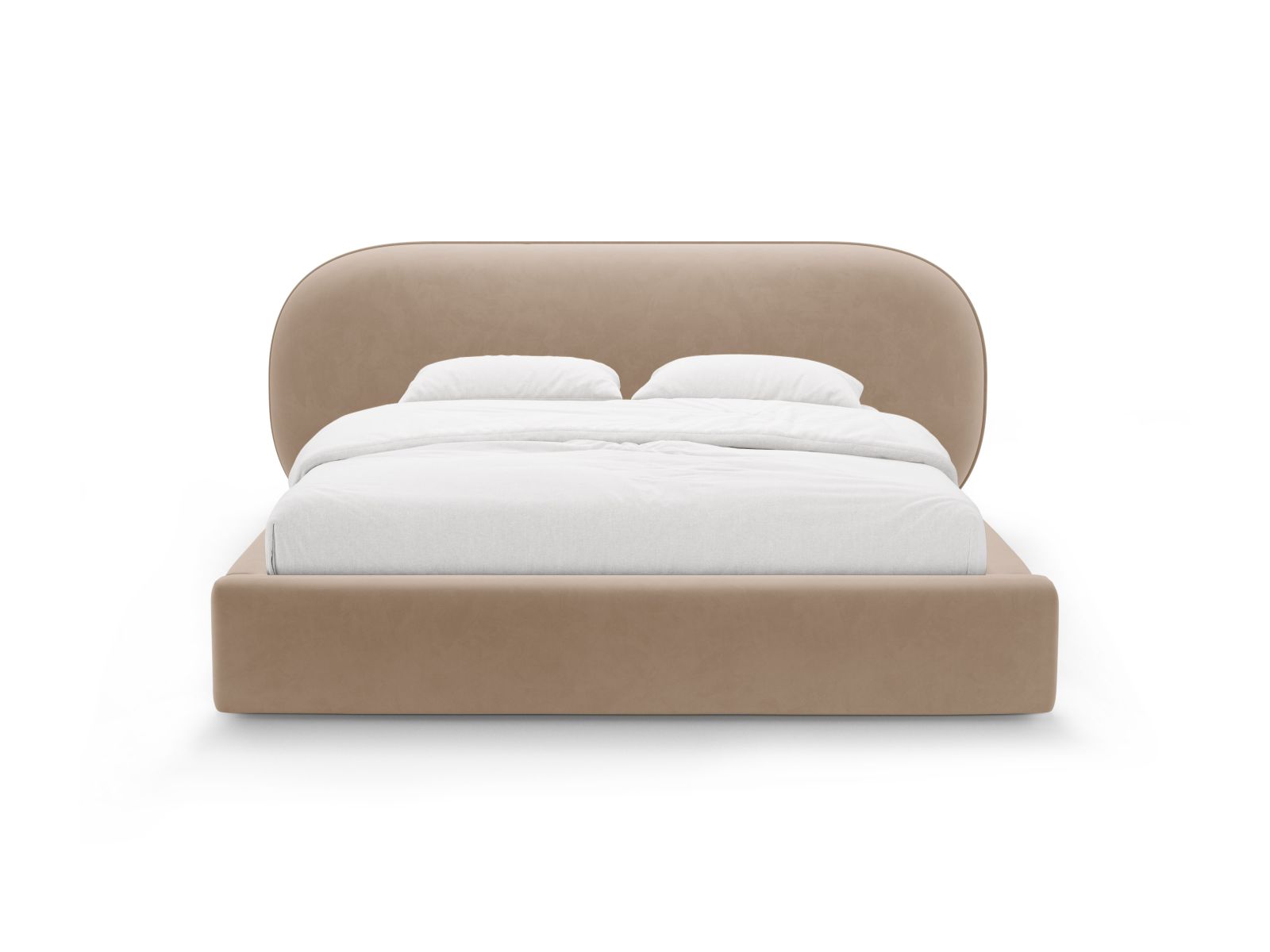 Velvet Storage Bed With Headboard, "Ovalo", 270x234x96