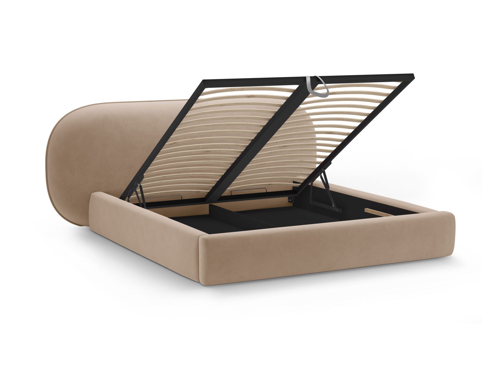 Velvet Storage Bed With Headboard, "Ovalo", 270x234x96