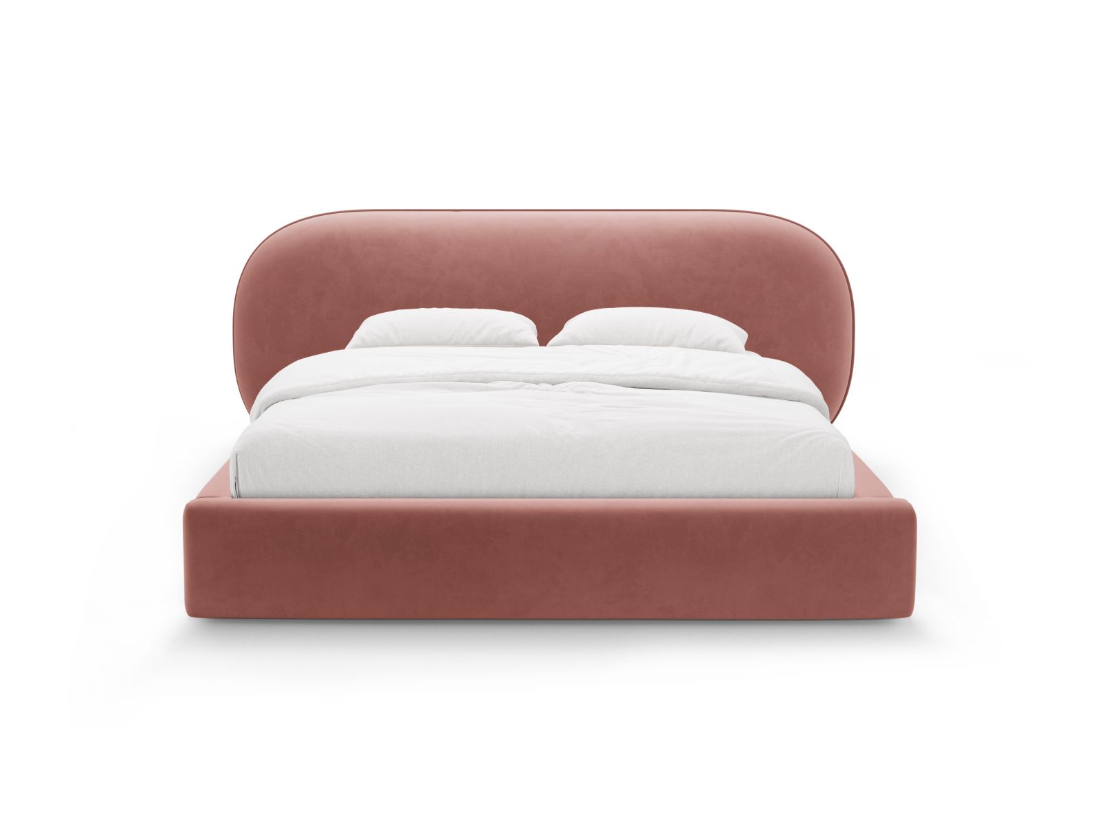 Velvet Storage Bed With Headboard, "Ovalo", 290x234x96