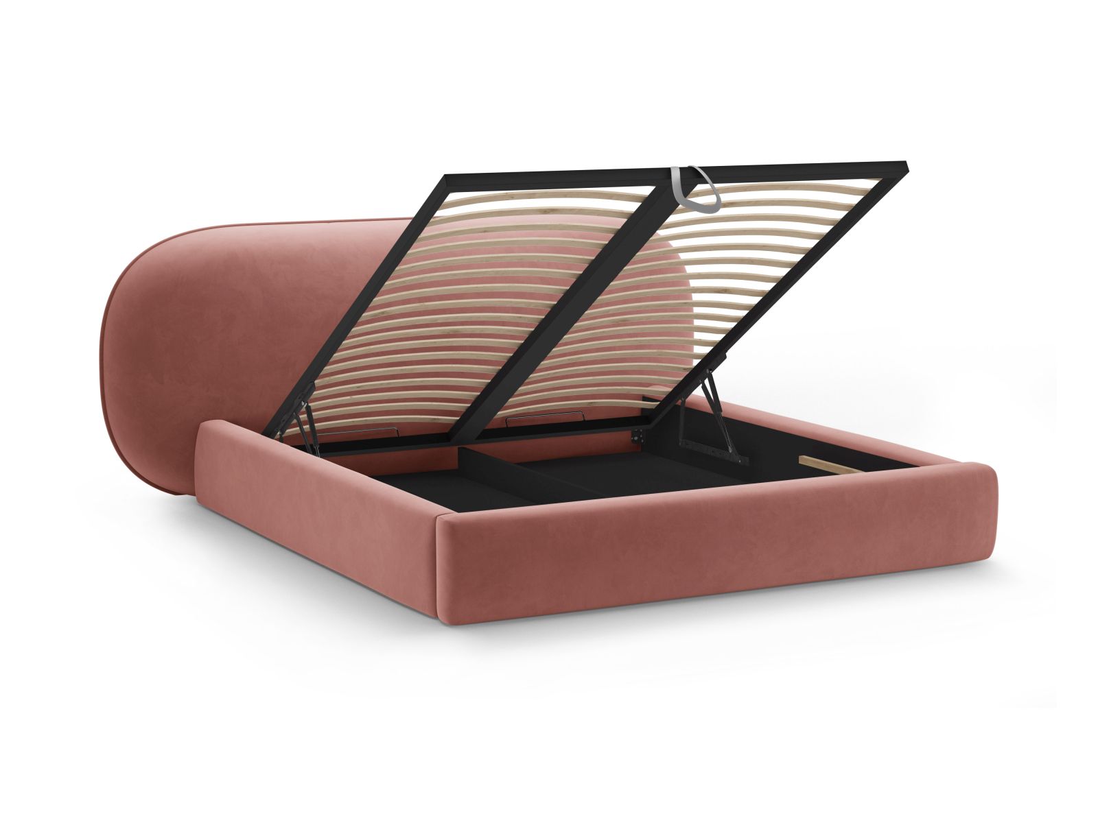 Velvet Storage Bed With Headboard, "Ovalo", 290x234x96