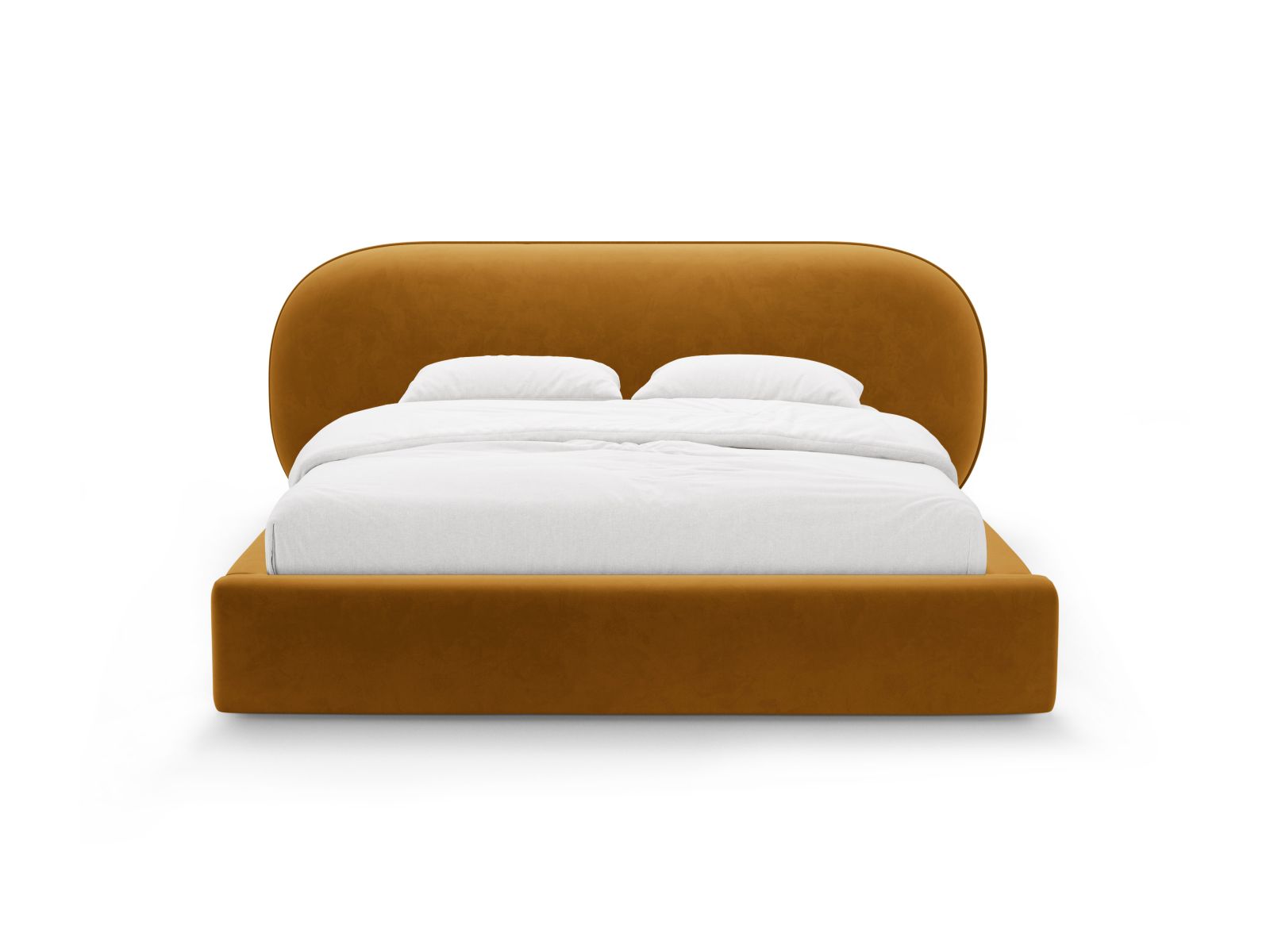 Velvet Storage Bed With Headboard, "Ovalo", 290x234x96