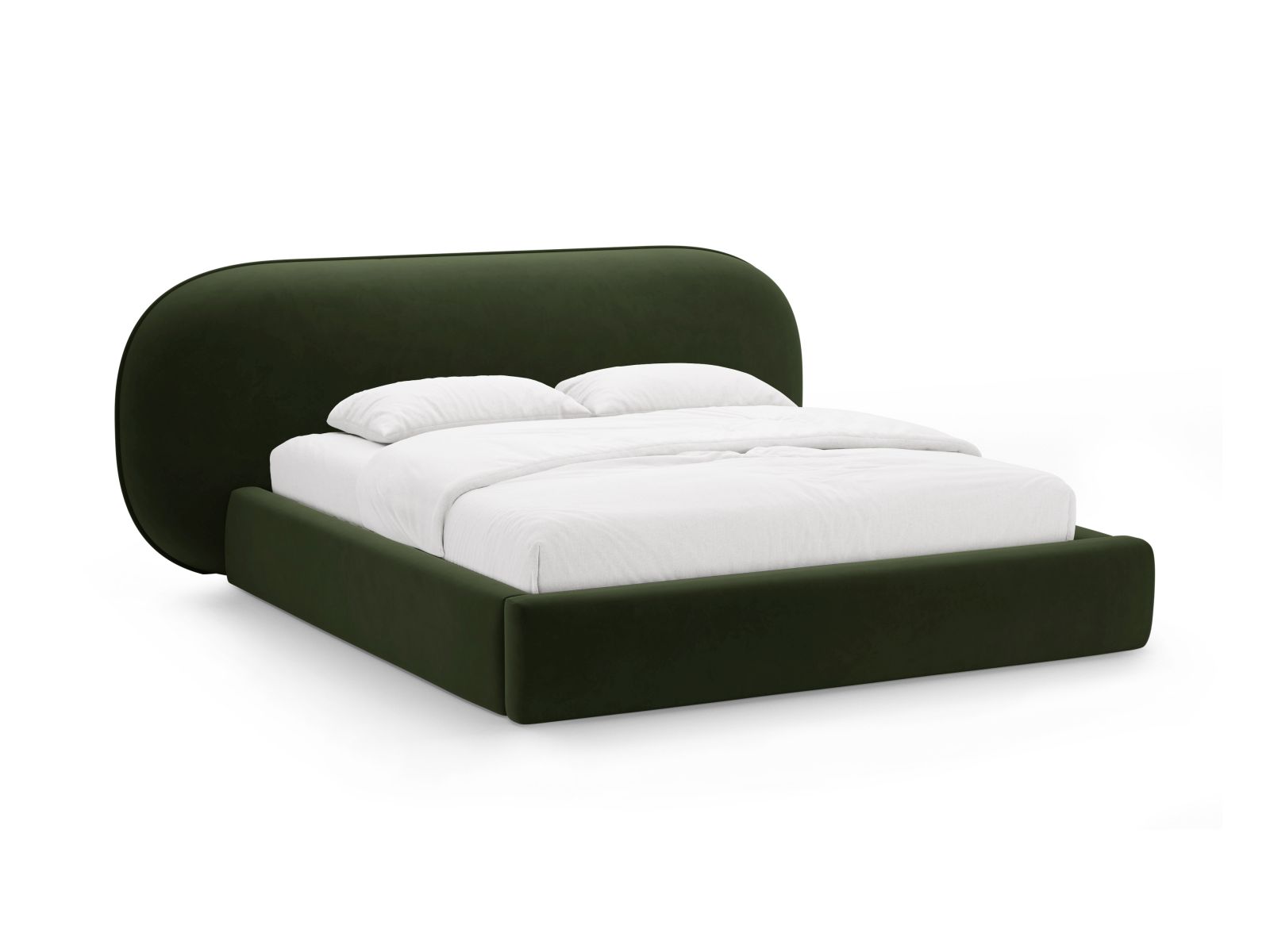 Velvet Storage Bed With Headboard, "Ovalo", 290x234x96
