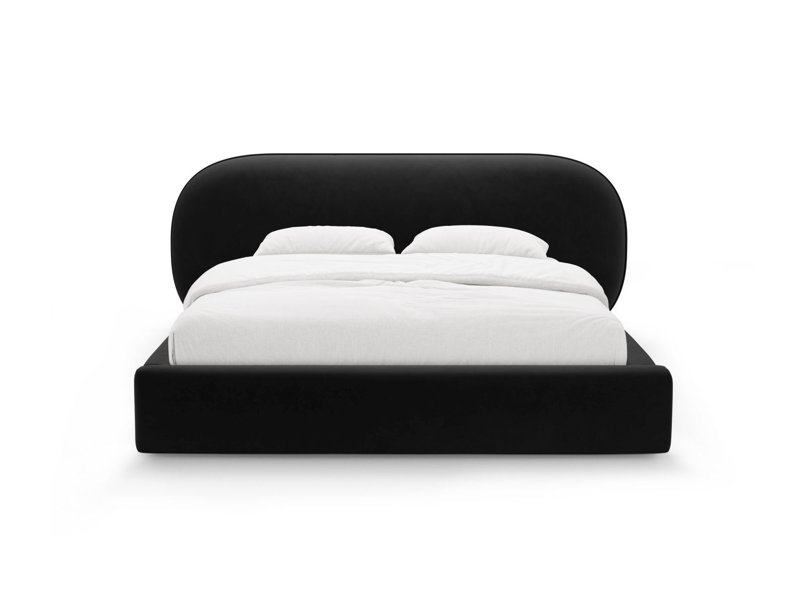 Velvet Storage Bed With Headboard, "Ovalo", 290x234x96