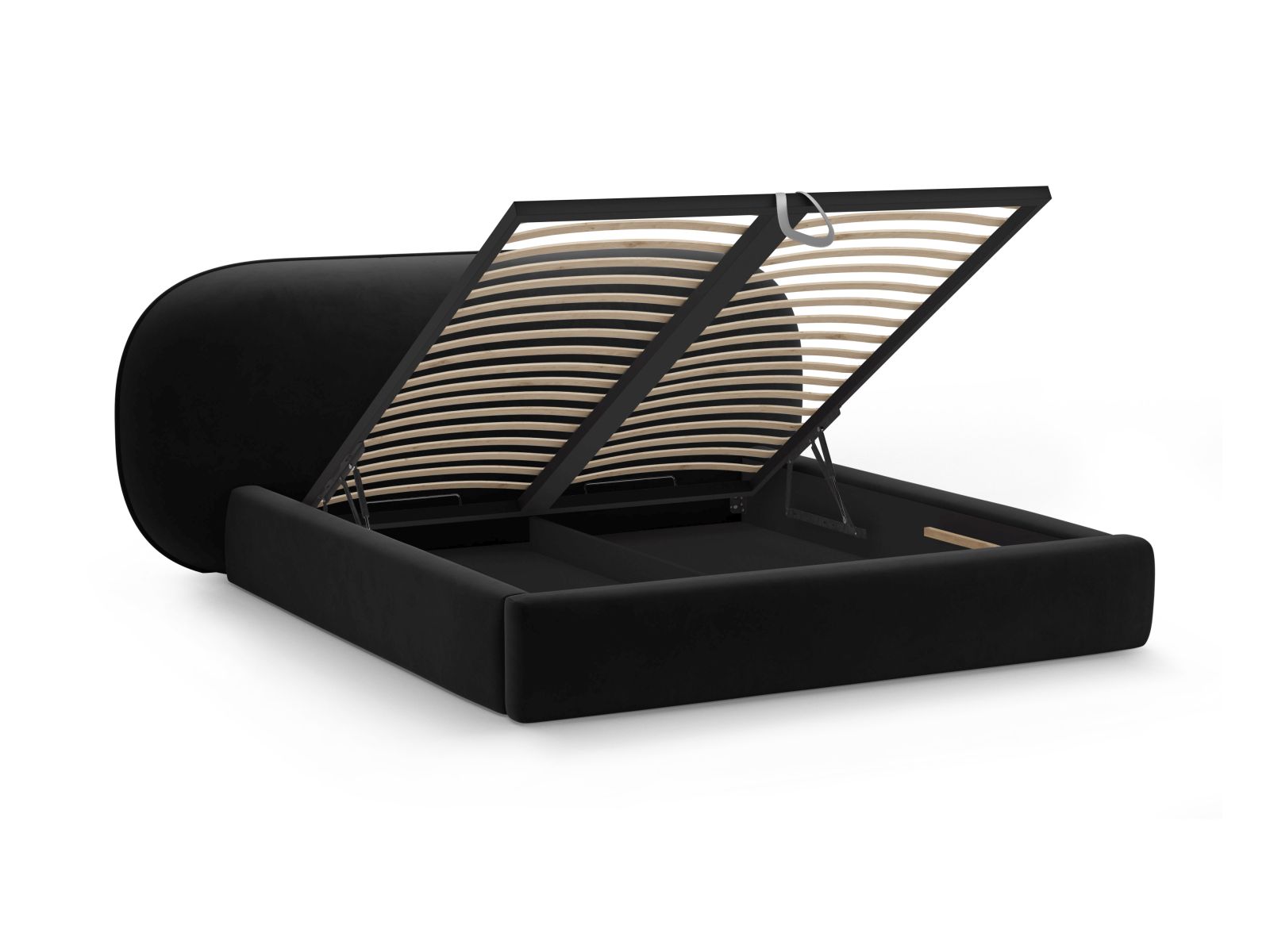 Velvet Storage Bed With Headboard, "Ovalo", 290x234x96