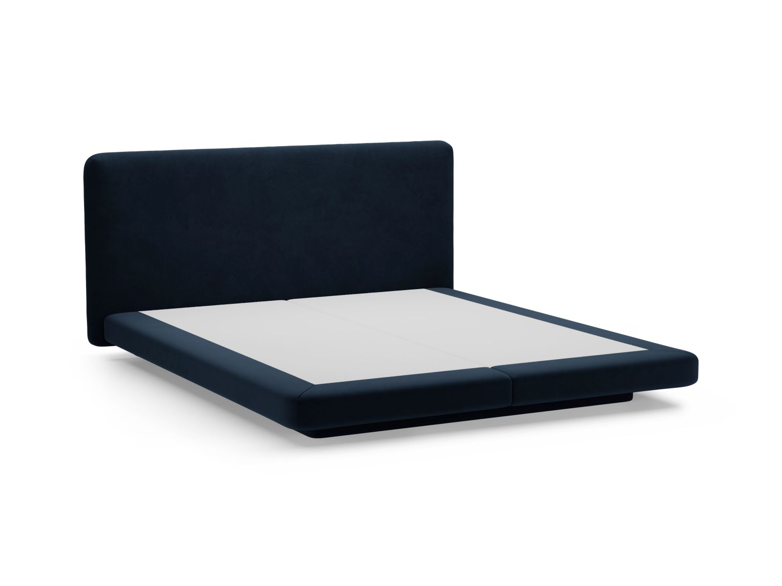 Velvet Bed With Headboard, "Linea", 224x225x98