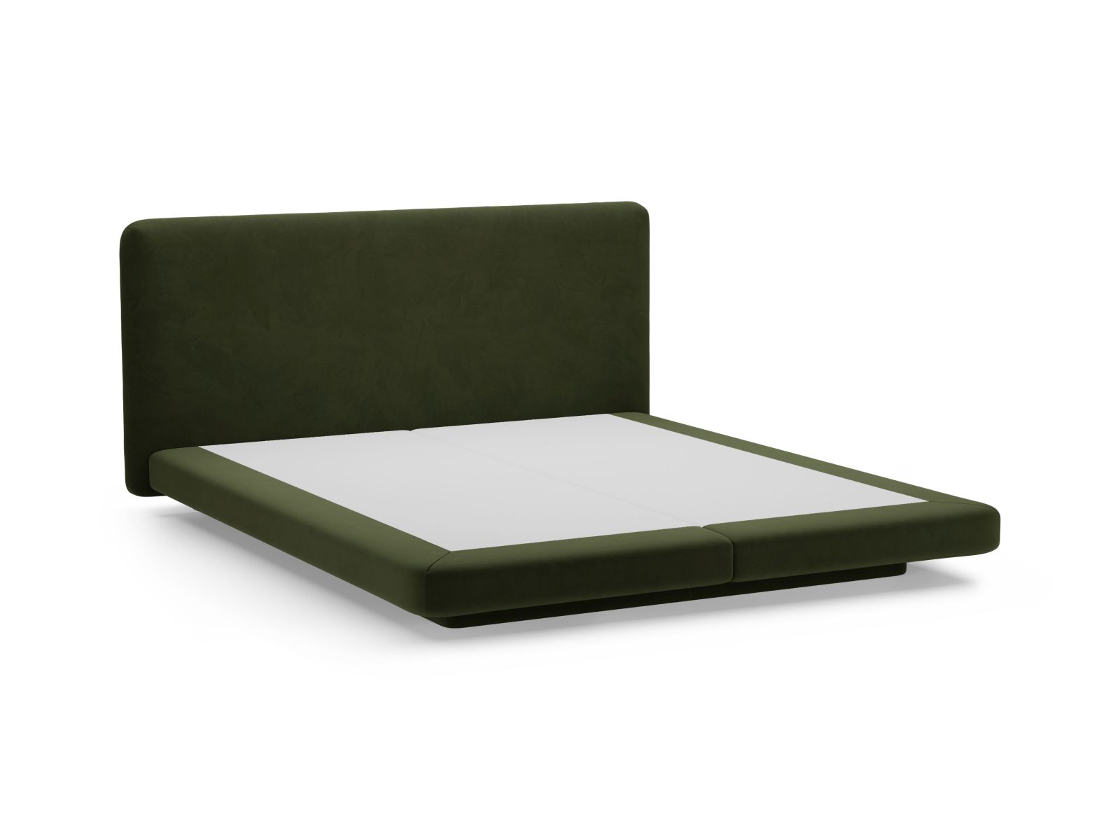 Velvet Bed With Headboard, "Linea", 224x225x98