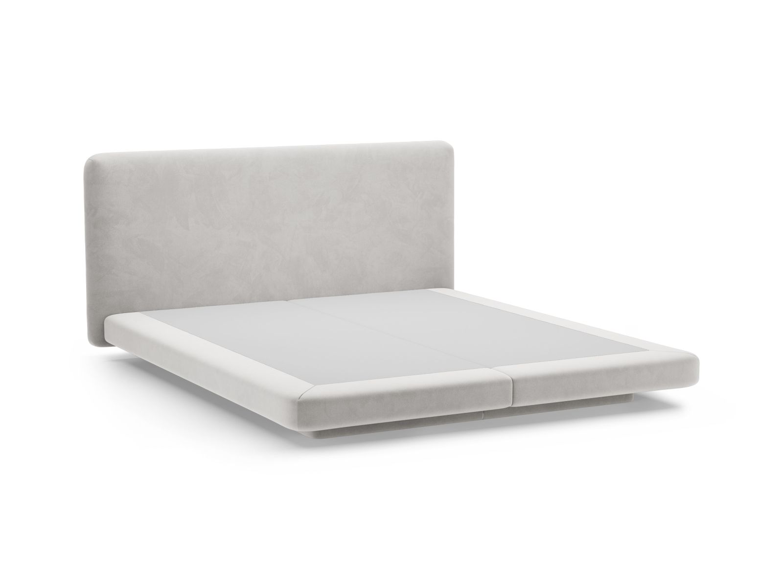 Velvet Bed With Headboard, "Linea", 244x225x98