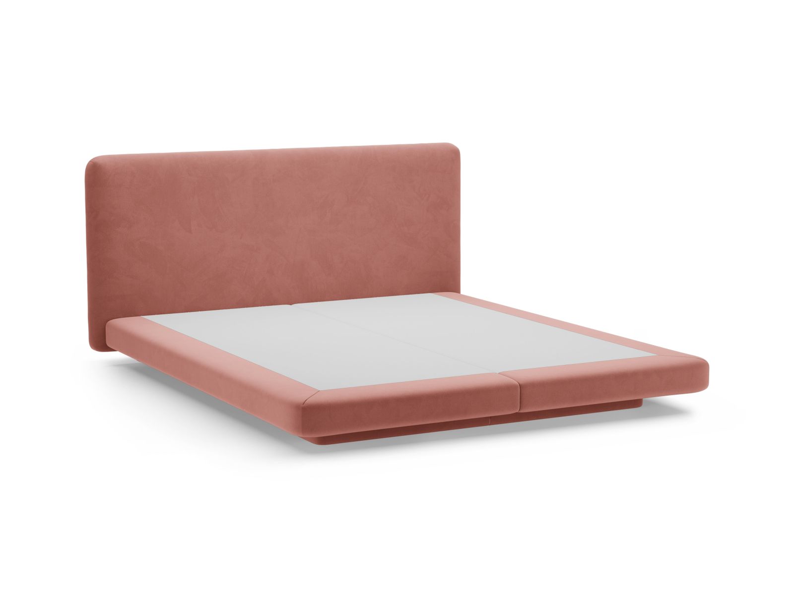 Velvet Bed With Headboard, "Linea", 244x225x98