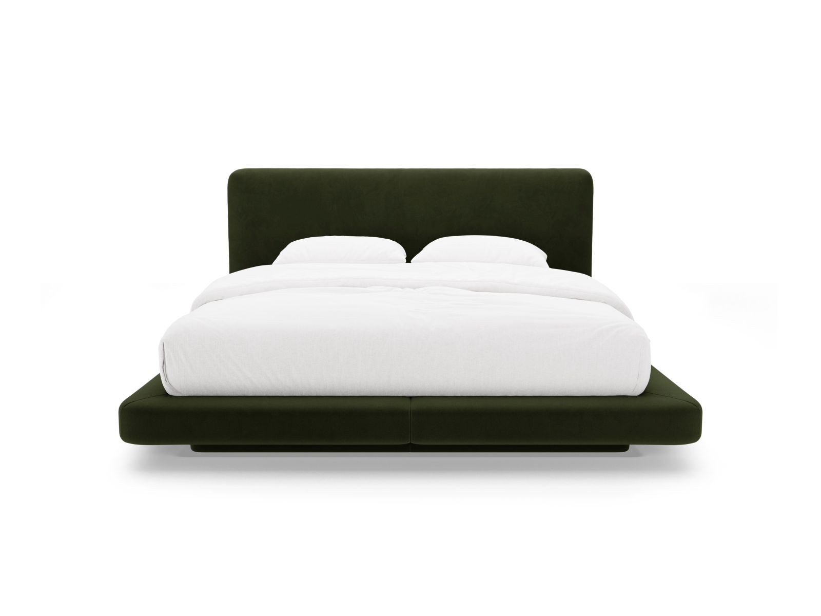Velvet Bed With Headboard, "Linea", 244x225x98