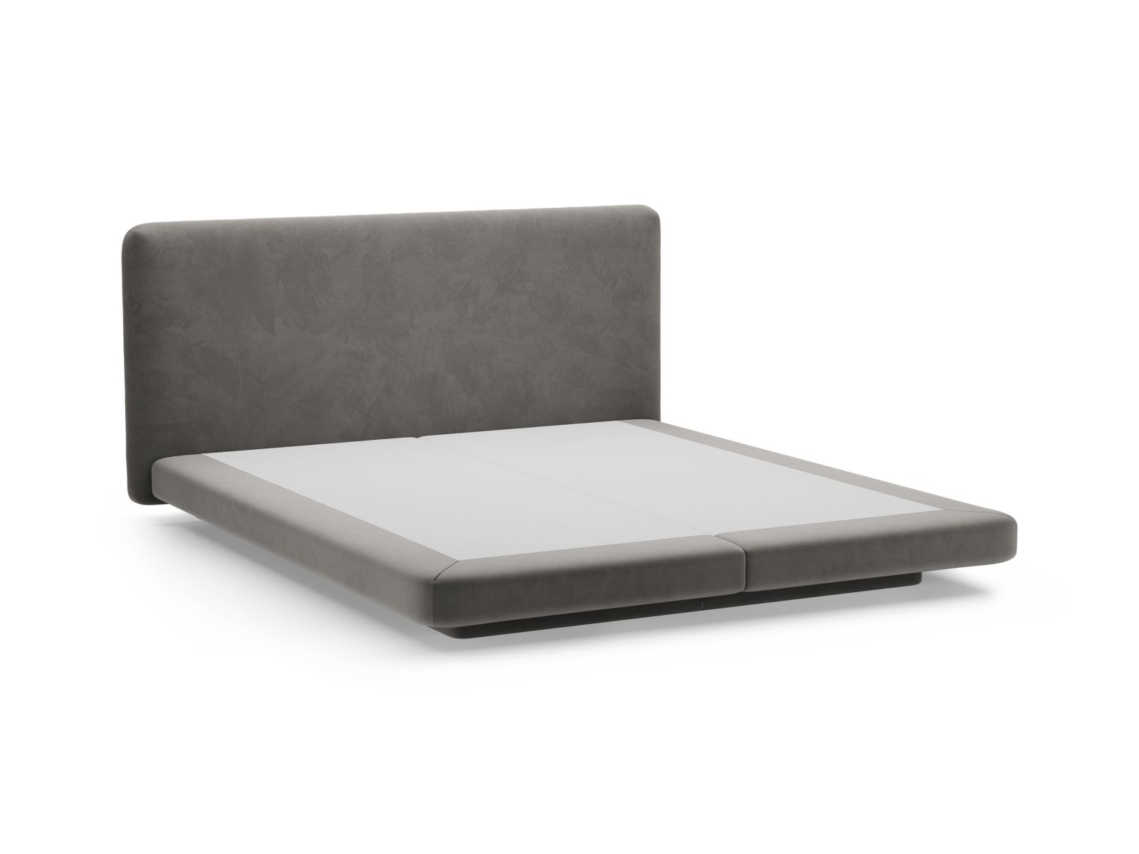 Velvet Bed With Headboard, "Linea", 244x225x98
