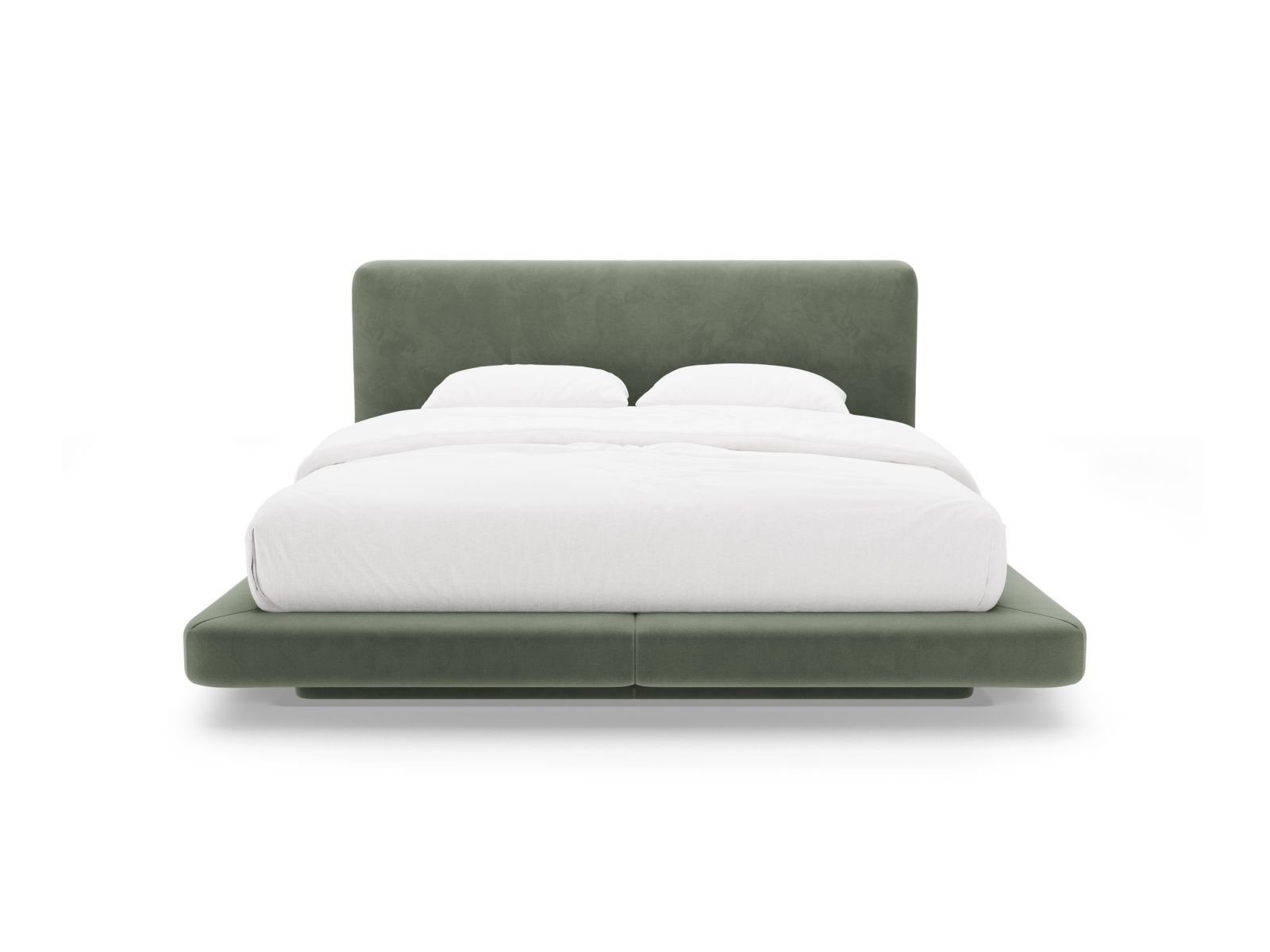 Velvet Bed With Headboard, "Linea", 244x225x98