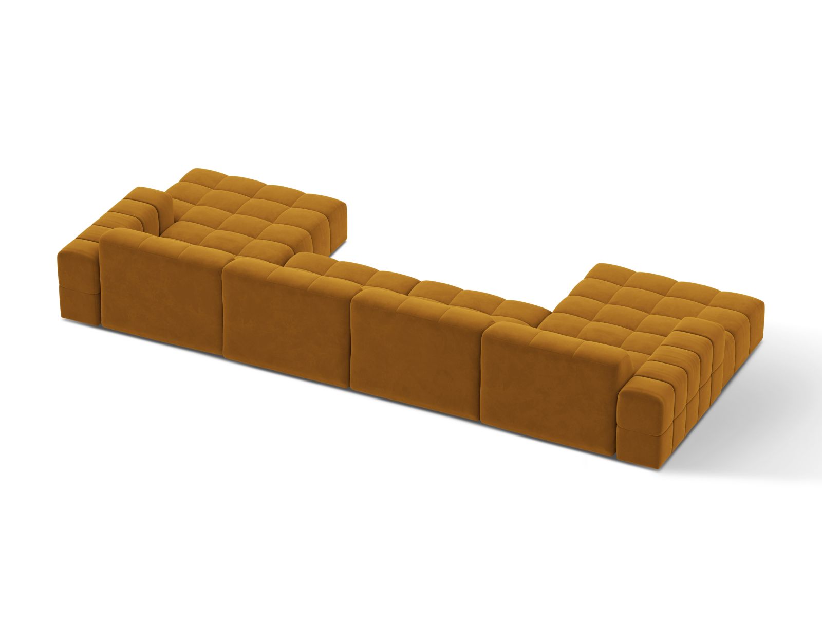 Velvet Panoramic Sofa, "Jennifer", 6 Seats, 375x167x78