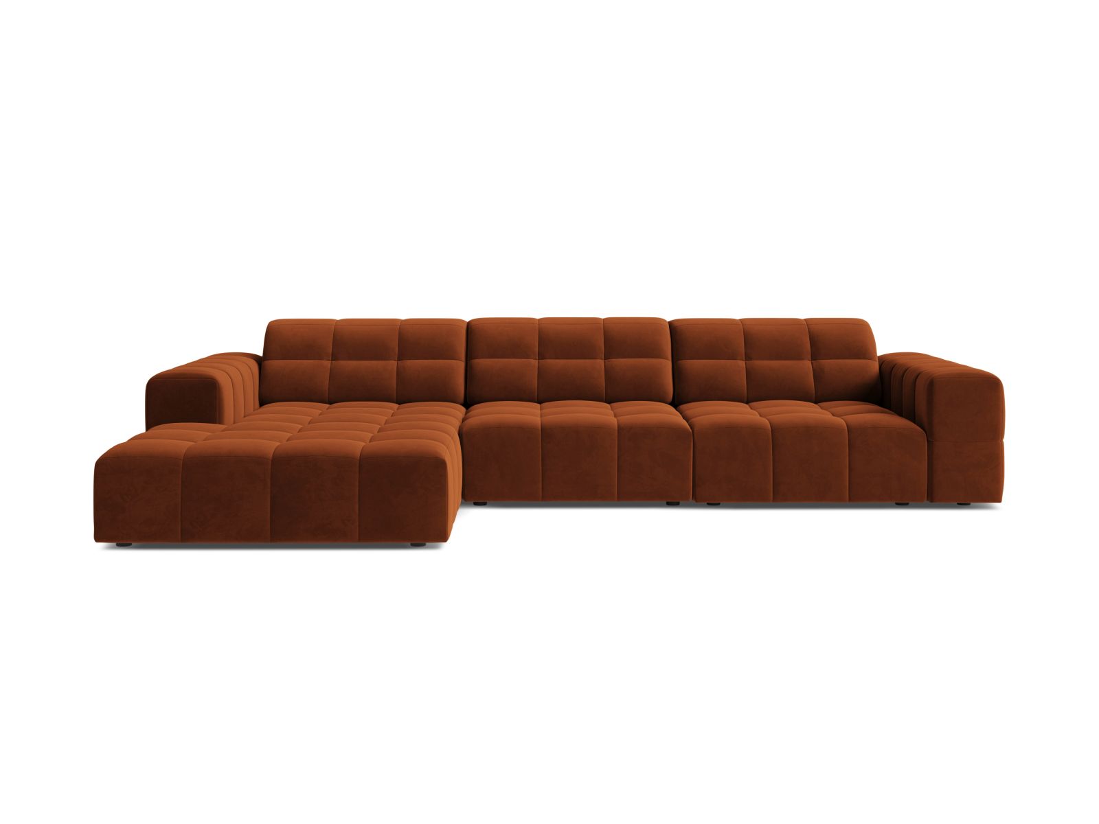Velvet Left Corner Sofa, "Jennifer", 4 Seats, 294x167x78