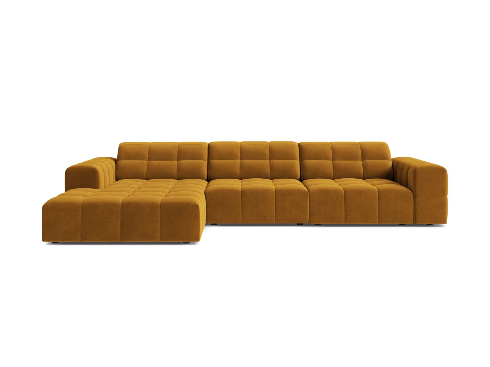 Velvet Left Corner Sofa, "Jennifer", 4 Seats, 294x167x78