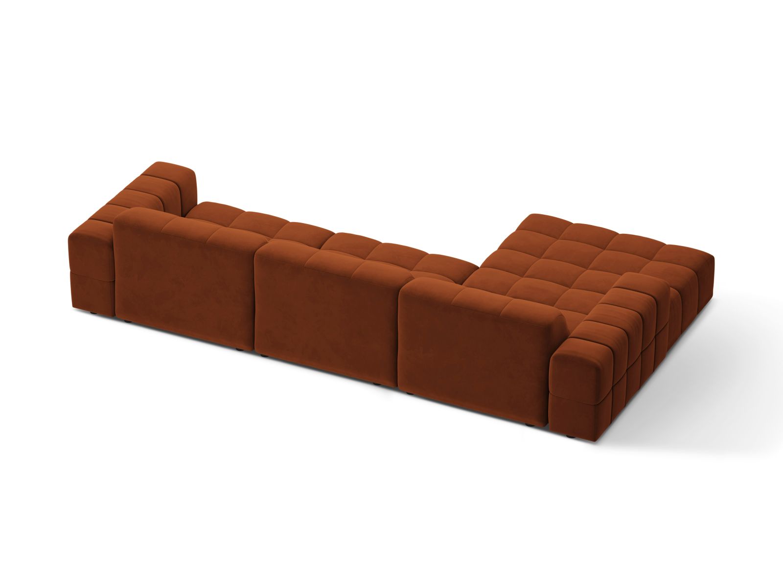 Velvet Left Corner Sofa, "Jennifer", 4 Seats, 294x167x78