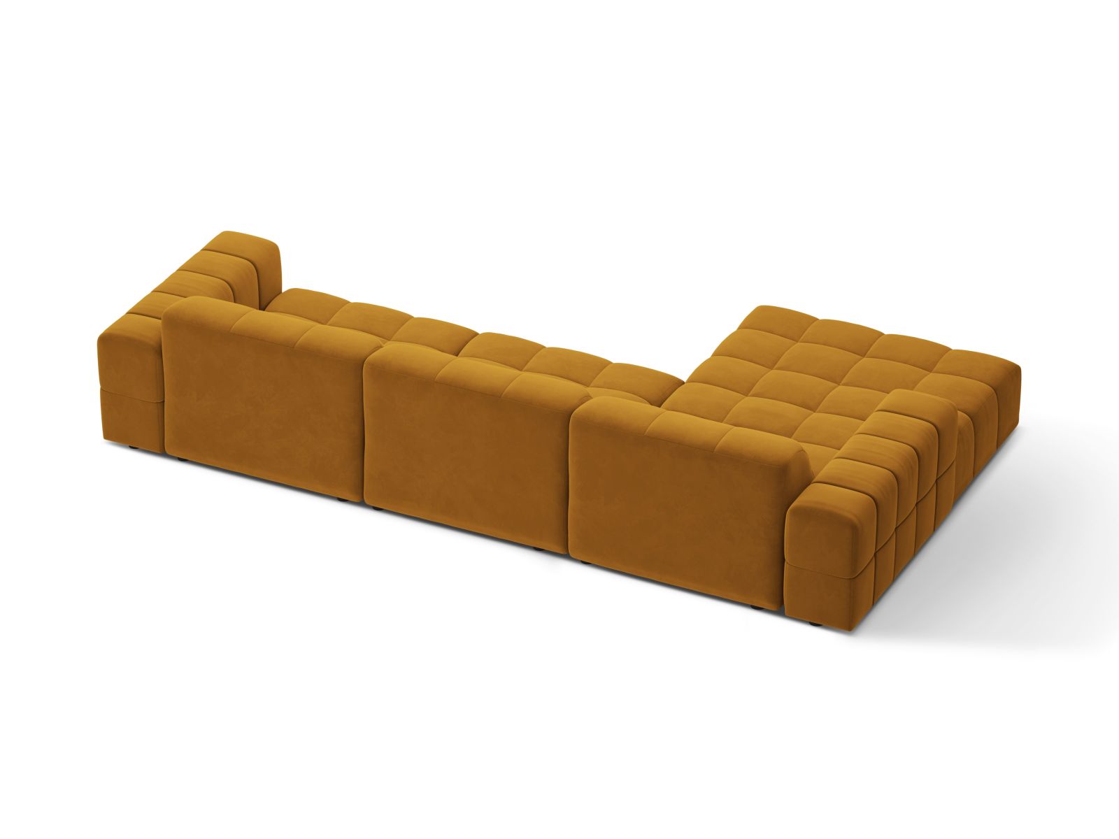Velvet Left Corner Sofa, "Jennifer", 4 Seats, 294x167x78