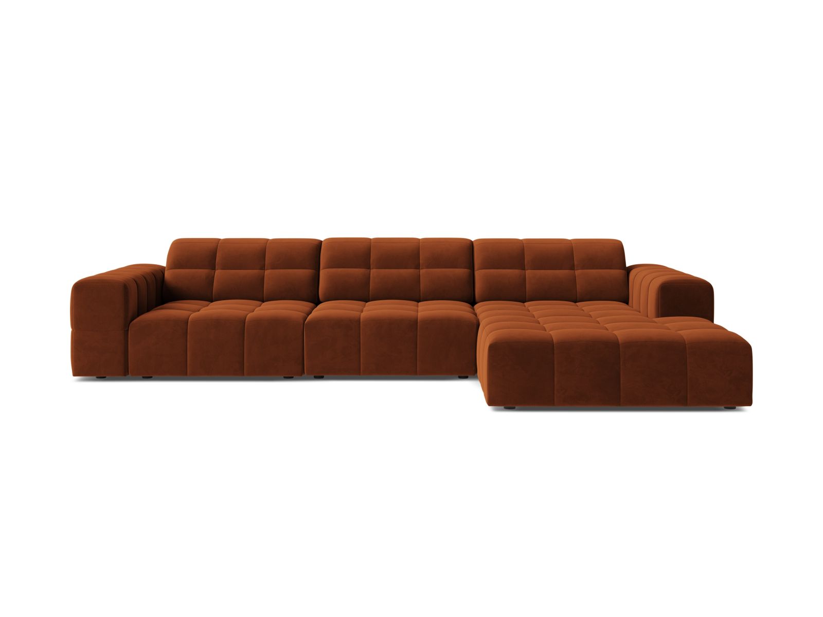 Velvet Right Corner Sofa, "Jennifer", 4 Seats, 294x167x78