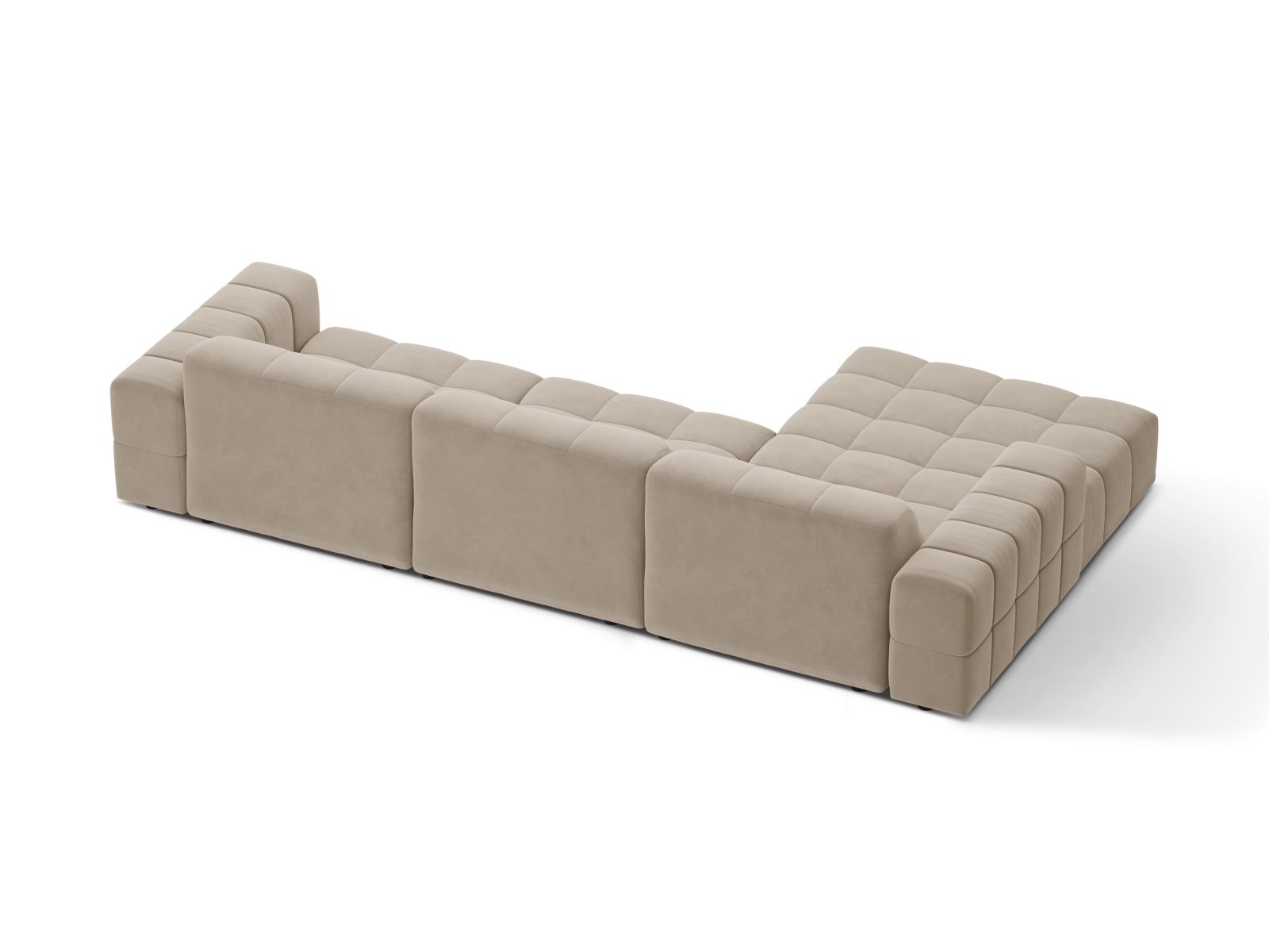 Velvet Left Corner Sofa, "Jennifer", 4 Seats, 294x167x78