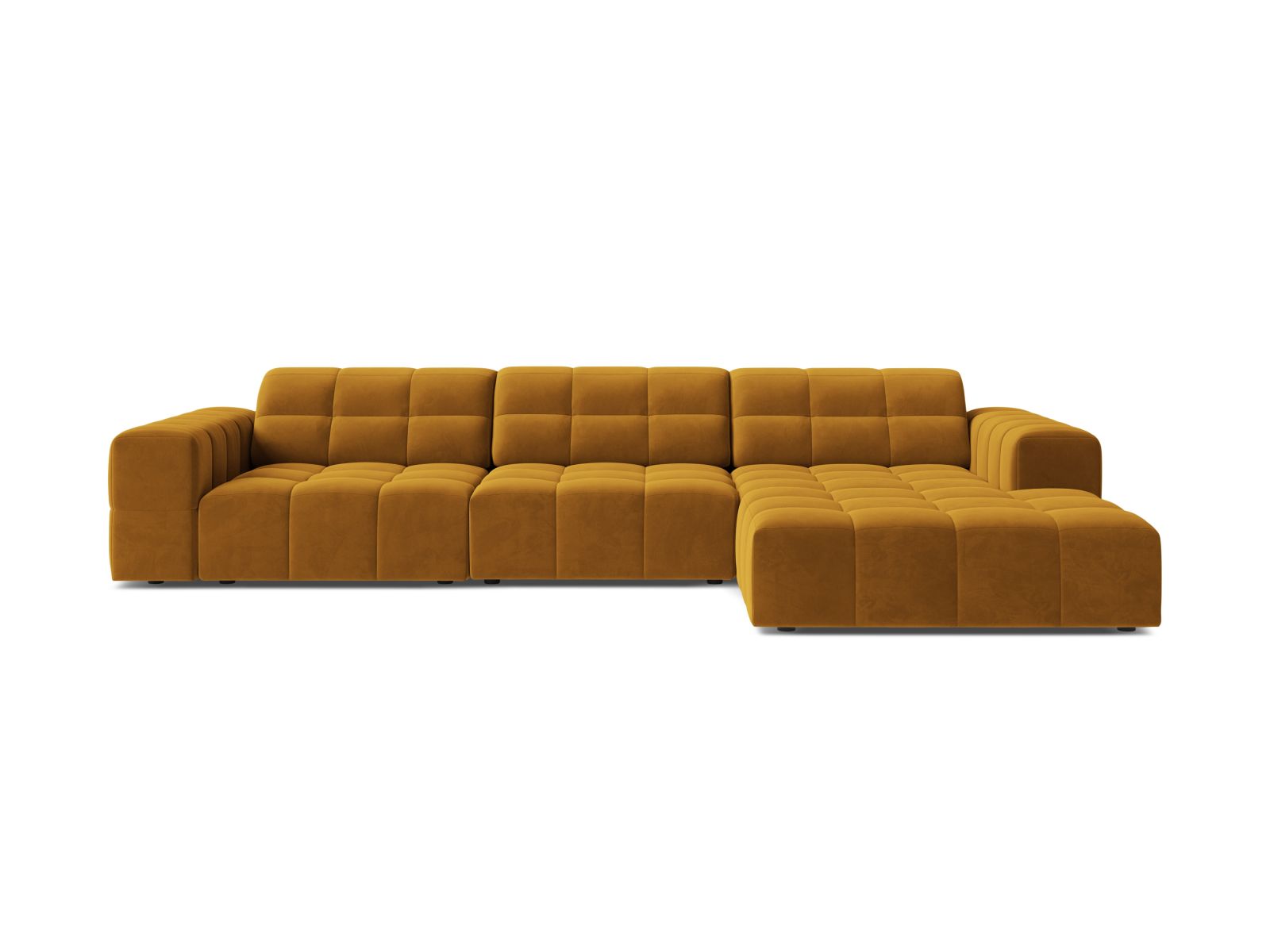 Velvet Right Corner Sofa, "Jennifer", 4 Seats, 294x167x78