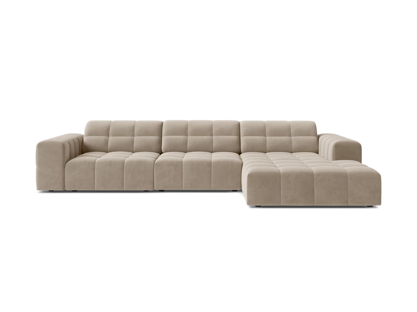 Velvet Right Corner Sofa, "Jennifer", 4 Seats, 294x167x78