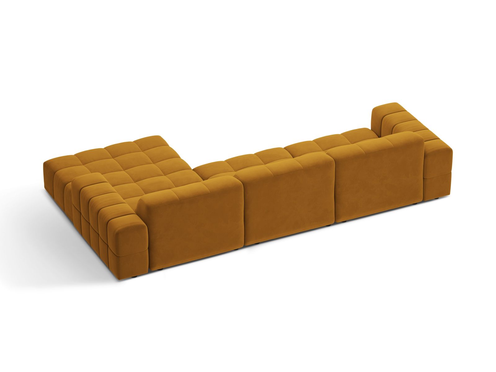 Velvet Right Corner Sofa, "Jennifer", 4 Seats, 294x167x78
