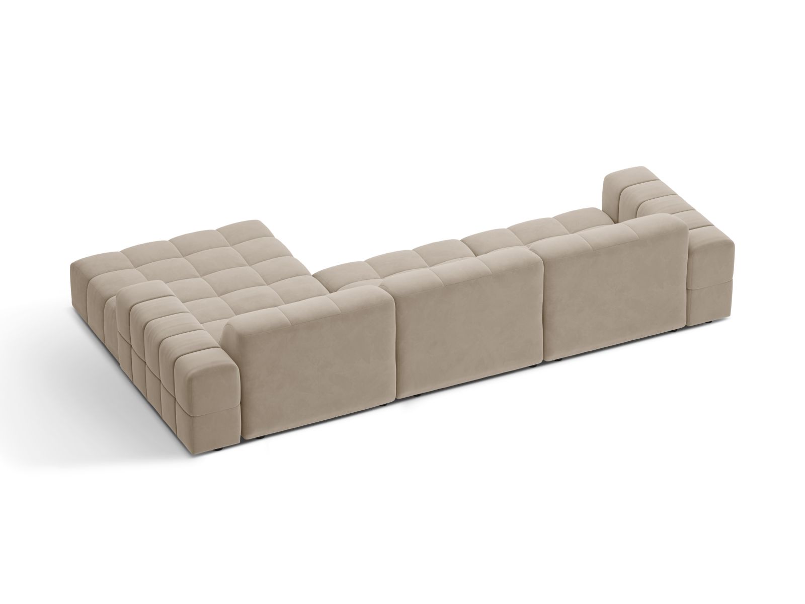 Velvet Right Corner Sofa, "Jennifer", 4 Seats, 294x167x78