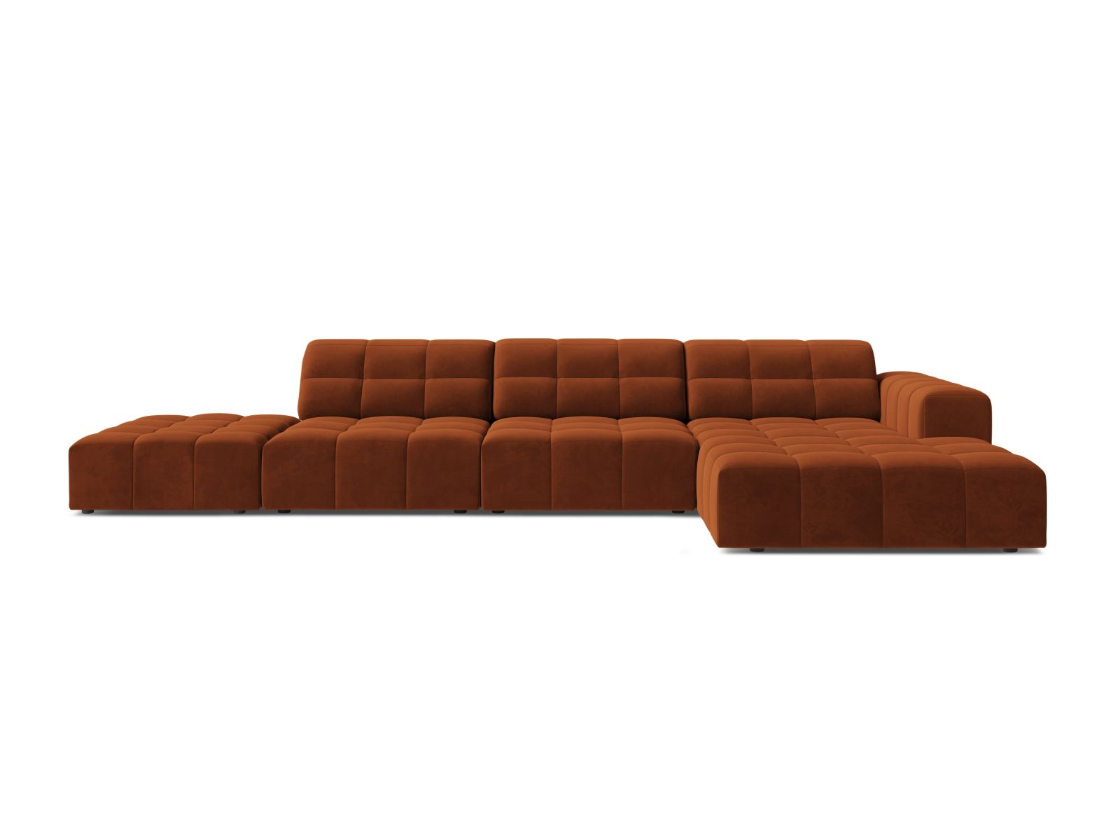 Velvet Right Corner Sofa, "Jennifer", 5 Seats, 348x167x78
