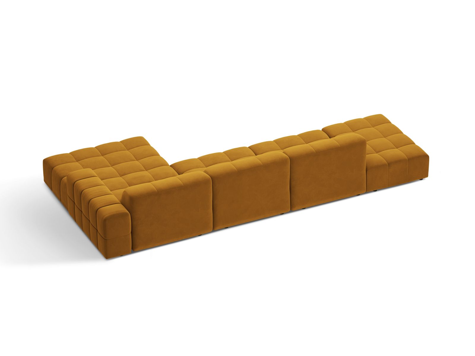 Velvet Right Corner Sofa, "Jennifer", 5 Seats, 348x167x78
