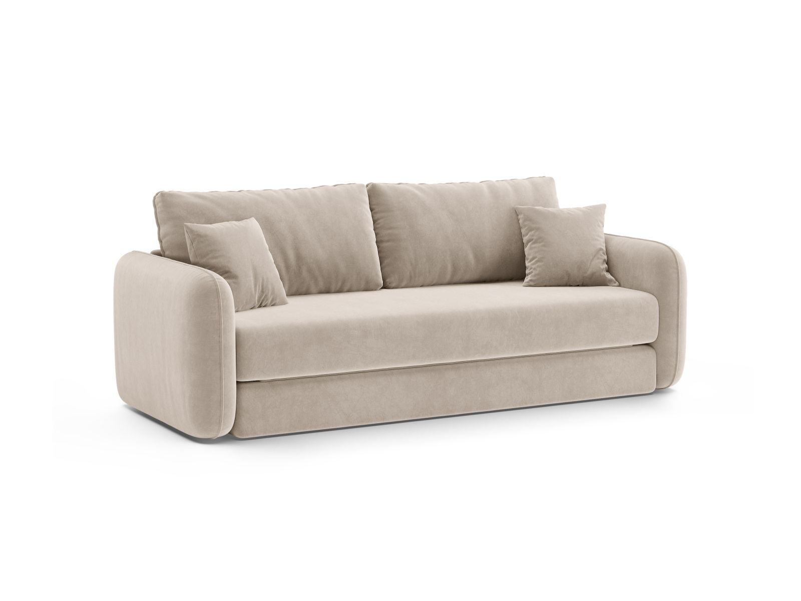 Velvet Sofa With Bed Function, "Dormi", 3 Seats, 225x94x87