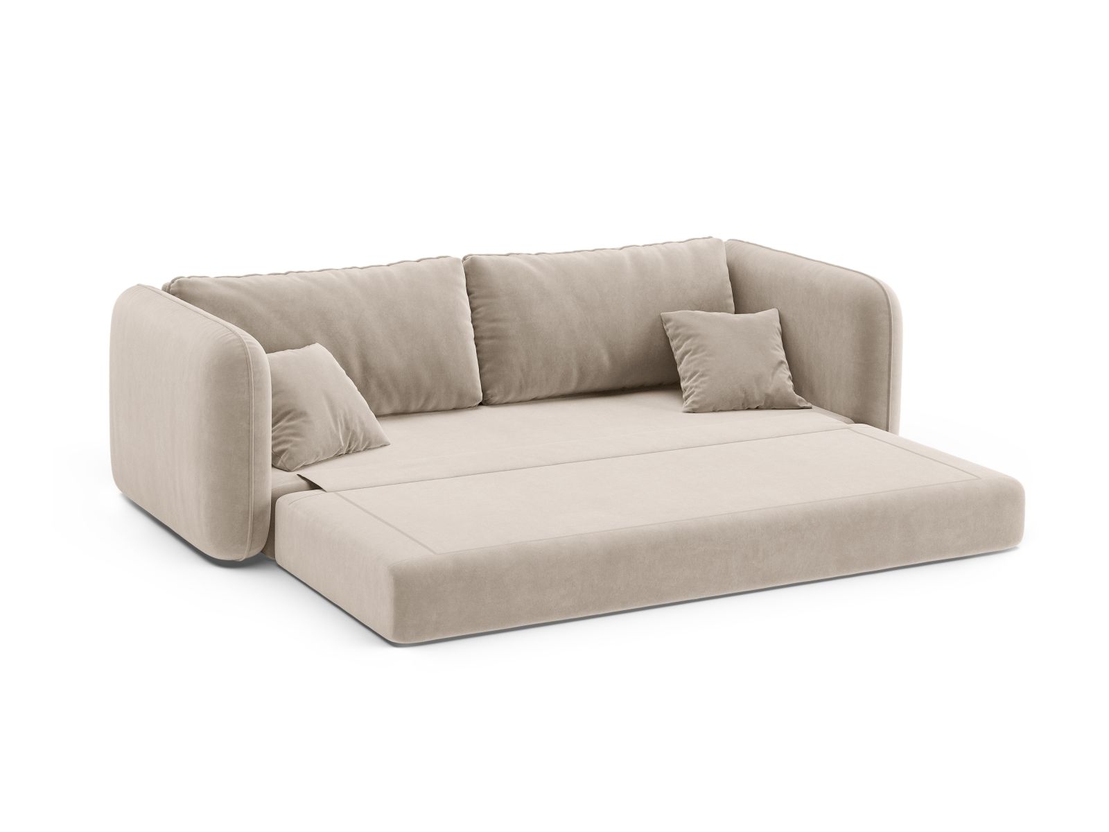 Velvet Sofa With Bed Function, "Dormi", 3 Seats, 225x94x87