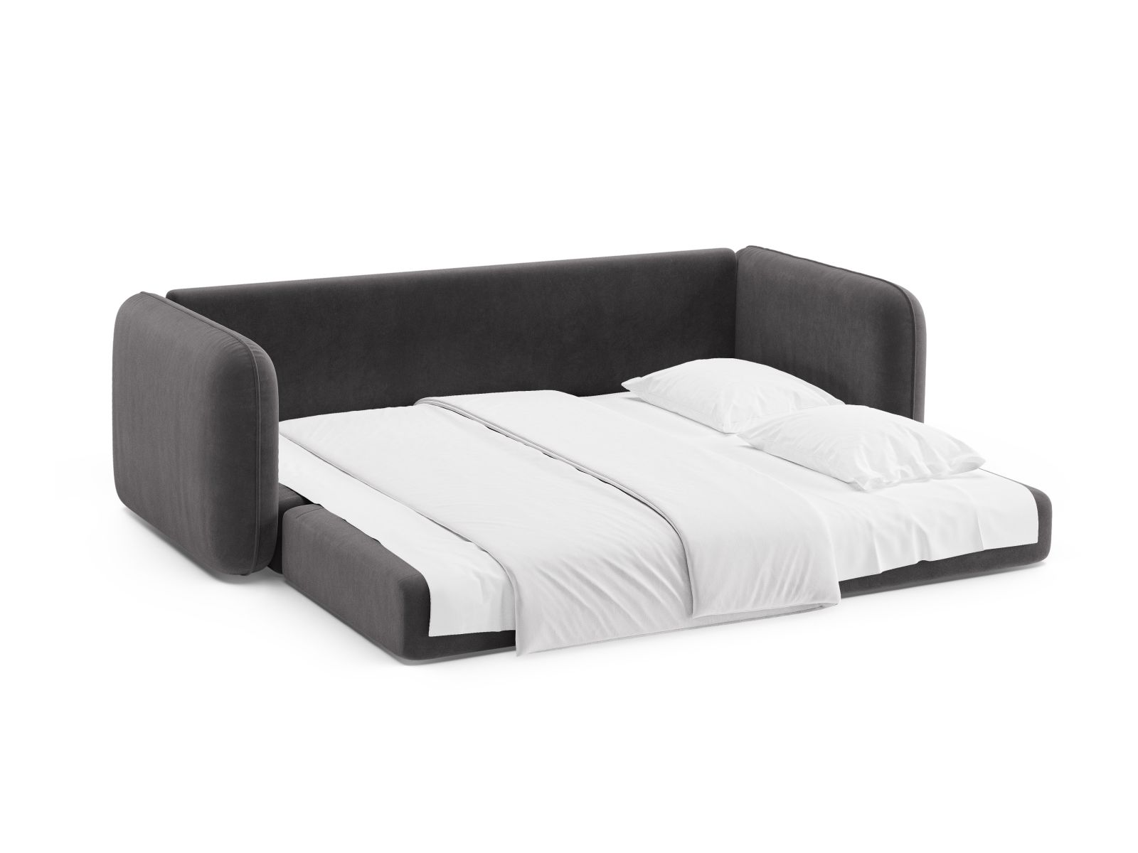 Velvet Sofa With Bed Function, "Dormi", 3 Seats, 225x94x87