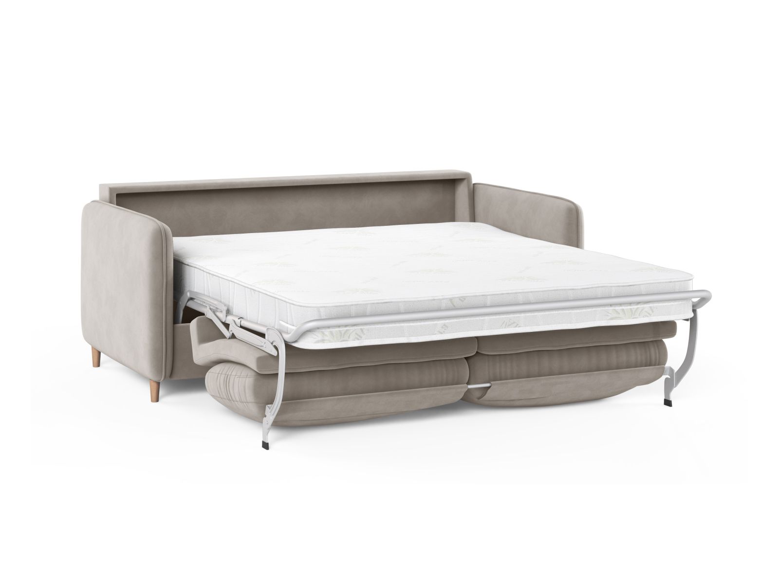 Velvet Sofa With Bed Function, "Simo", 3 Seats, 184x102x95