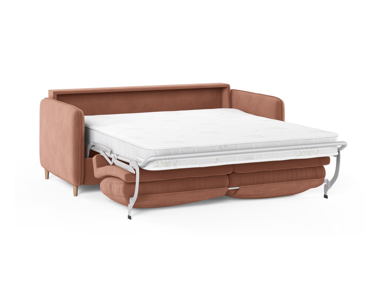 Velvet Sofa With Bed Function, "Simo", 3 Seats, 184x102x95