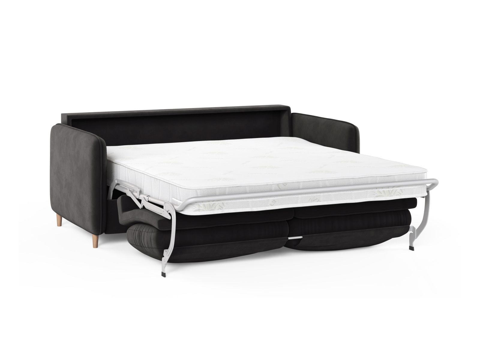 Velvet Sofa With Bed Function, "Simo", 3 Seats, 184x102x95