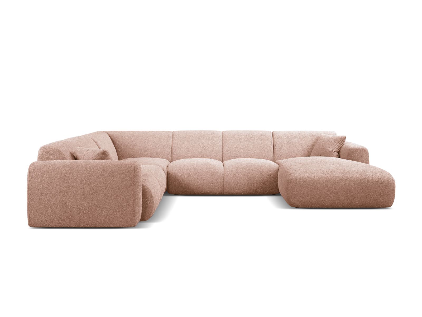 Boucle Modular Panoramic Left Corner Sofa, "Molino", 6 Seats, 326x252x72