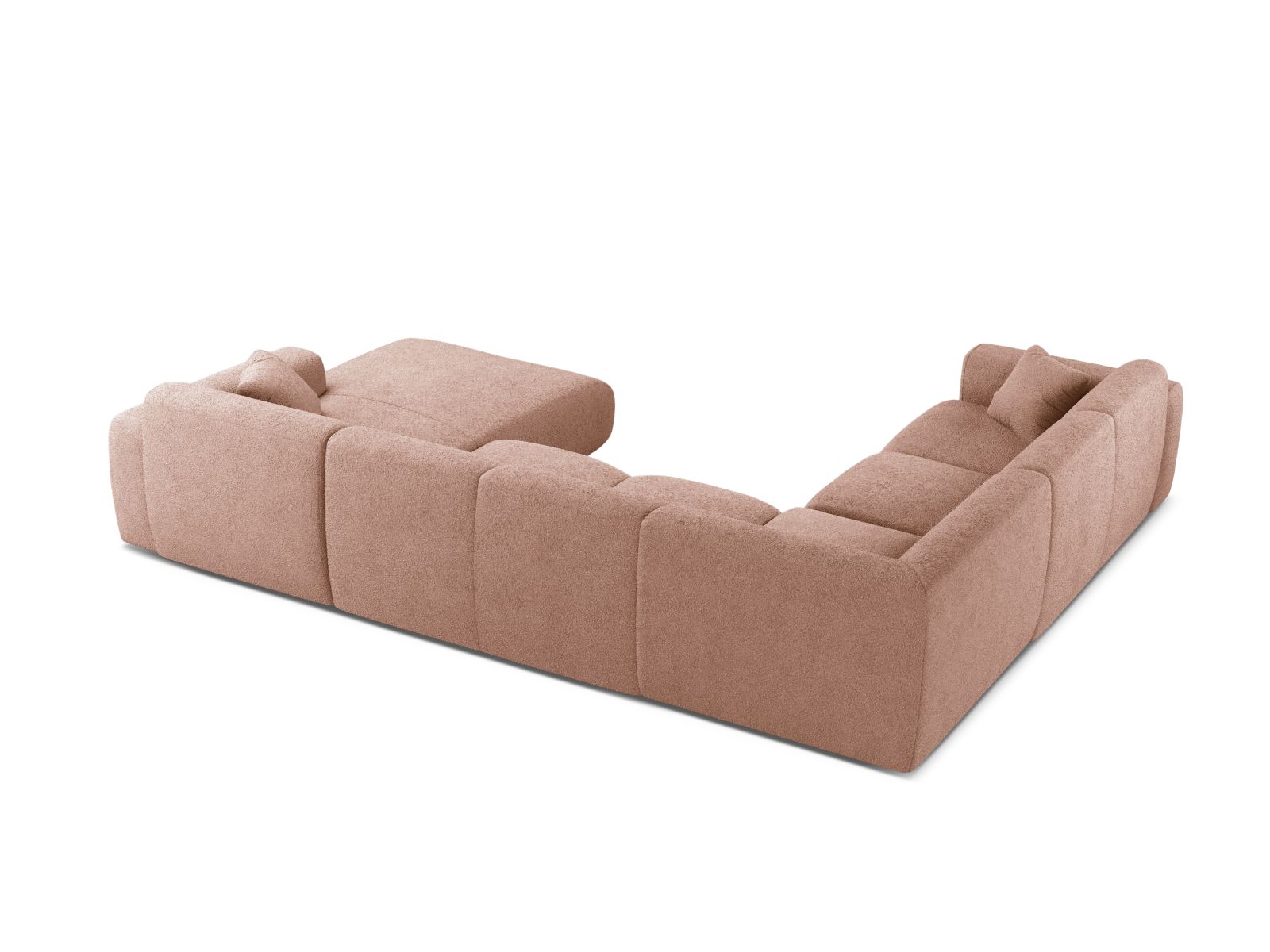 Boucle Modular Panoramic Left Corner Sofa, "Molino", 6 Seats, 326x252x72