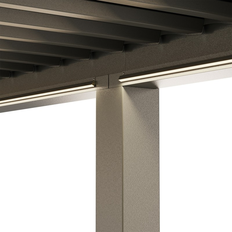 Oświetlenie solarne LED do pergoli 6x3 m, antracytowe