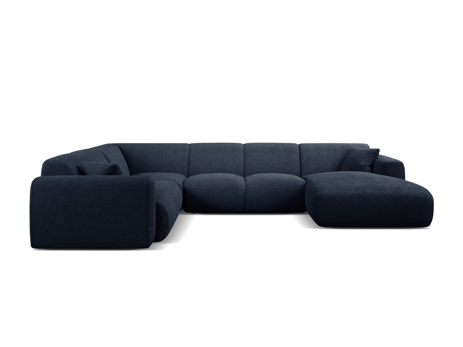 Boucle Modular Panoramic Left Corner Sofa, "Molino", 6 Seats, 326x252x72