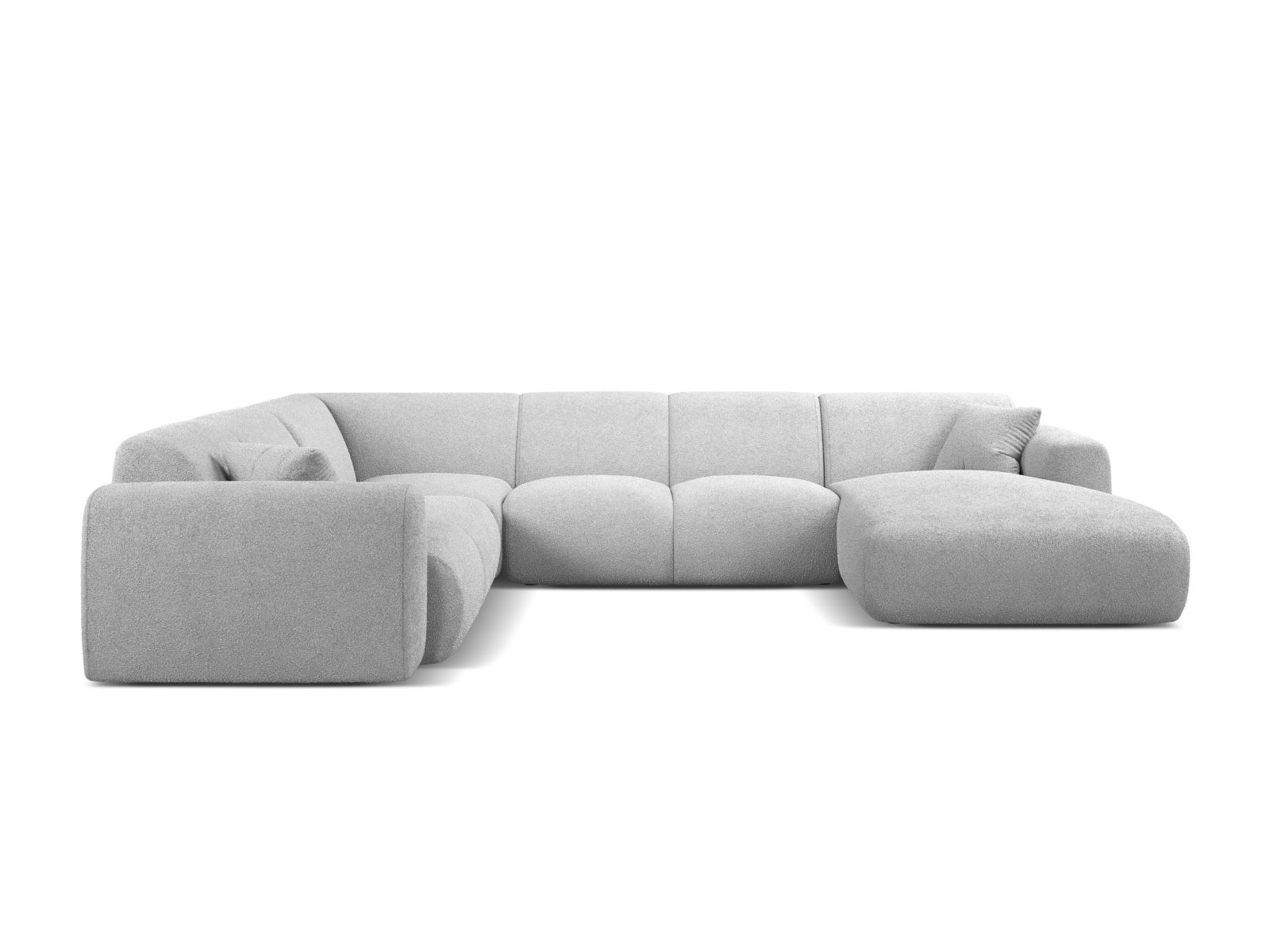 Boucle Modular Panoramic Left Corner Sofa, "Molino", 6 Seats, 326x252x72