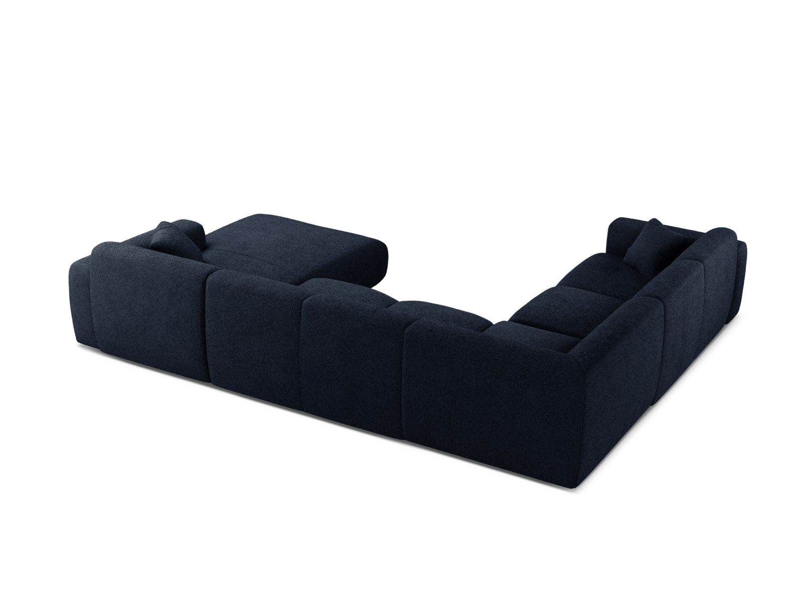 Boucle Modular Panoramic Left Corner Sofa, "Molino", 6 Seats, 326x252x72