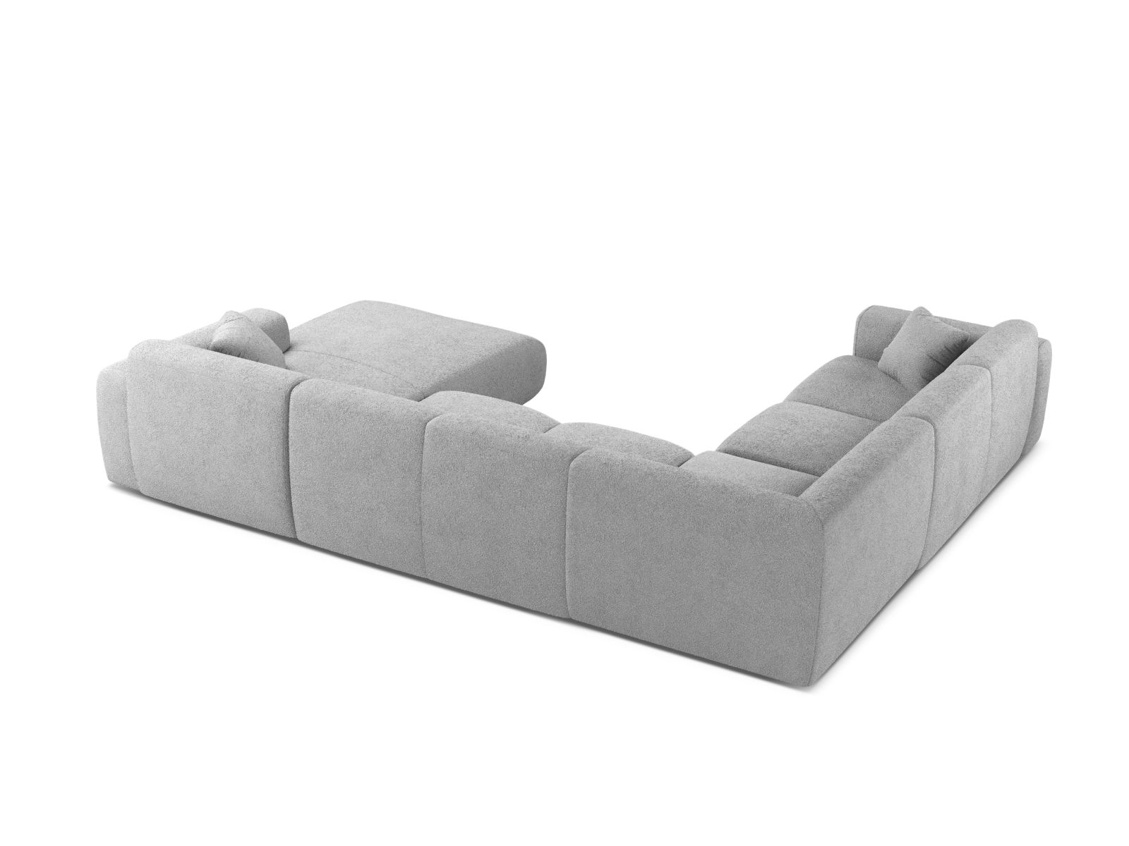 Boucle Modular Panoramic Left Corner Sofa, "Molino", 6 Seats, 326x252x72