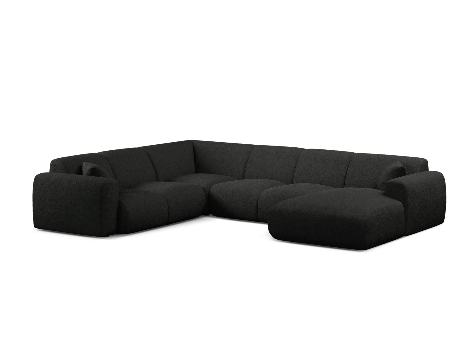 Boucle Modular Panoramic Left Corner Sofa, "Molino", 6 Seats, 326x252x72