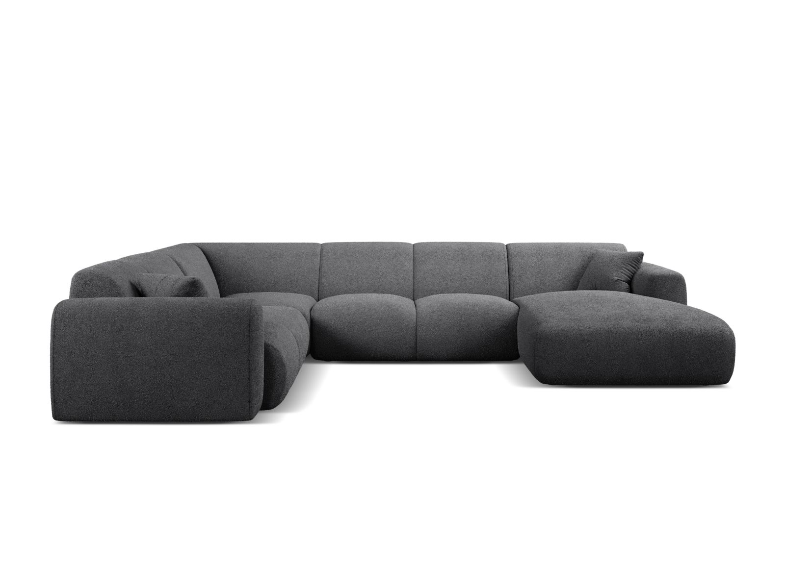 Boucle Modular Panoramic Left Corner Sofa, "Molino", 6 Seats, 326x252x72