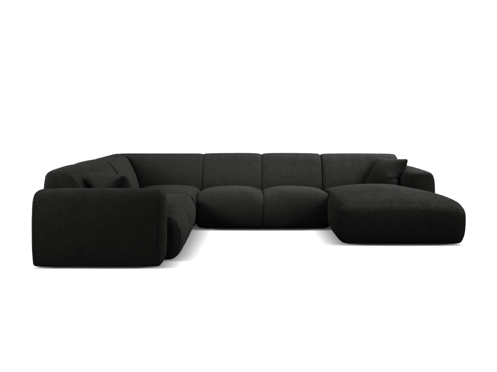 Boucle Modular Panoramic Left Corner Sofa, "Molino", 6 Seats, 326x252x72